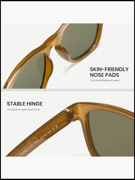 Square Polarized Sunglasses UV400 Protection TR90 Frames for Traveling Driving main image 6